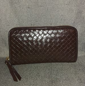 Bottega Veneta signature zip around continental leather wallet